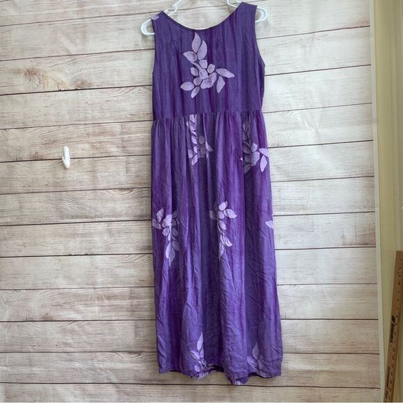 VINTAGE GO FISH BATIK MAXI DRESS IN PURPLE - Picture 6 of 7